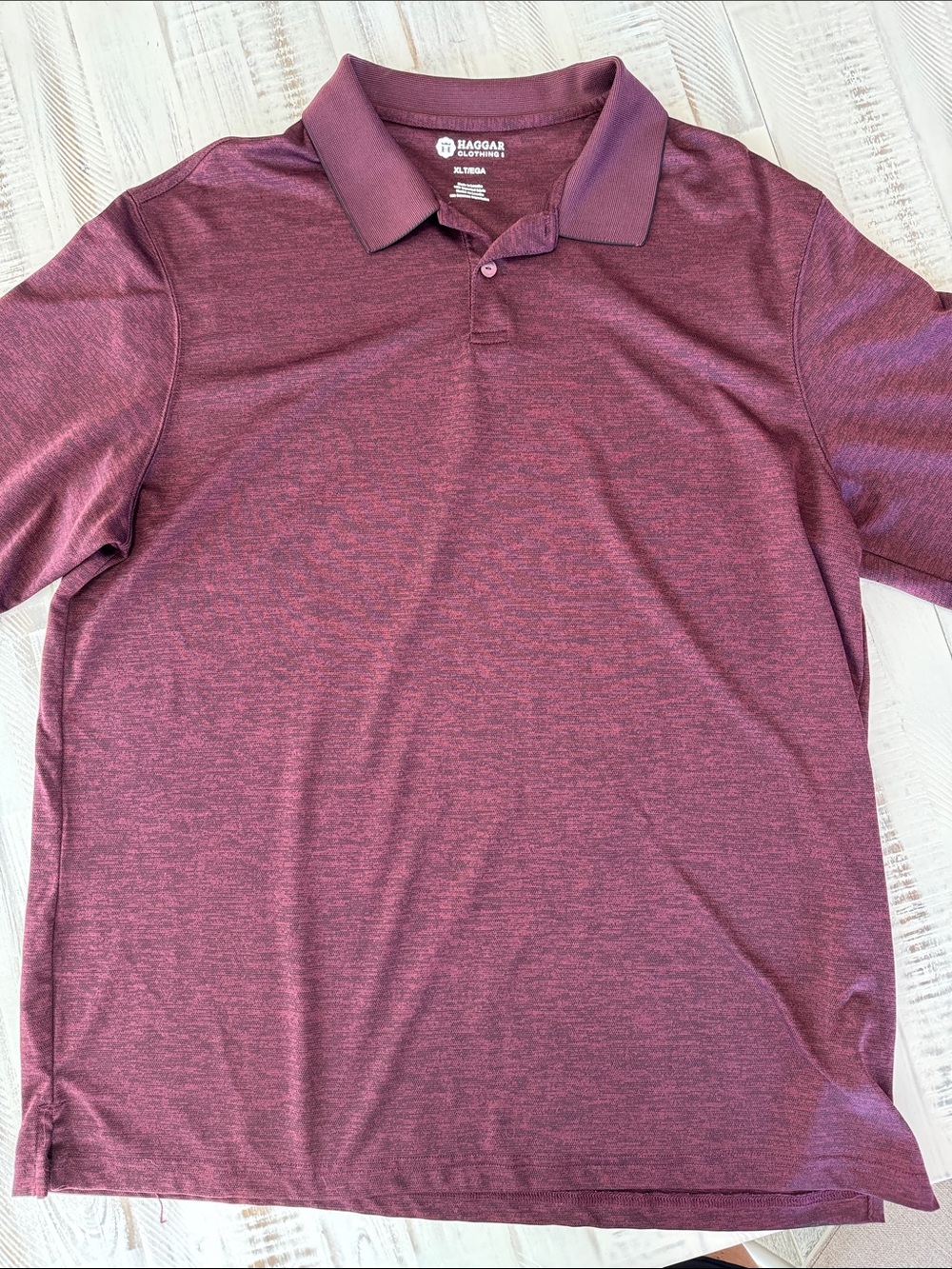 Haggar Men's Heather Maroon Polo